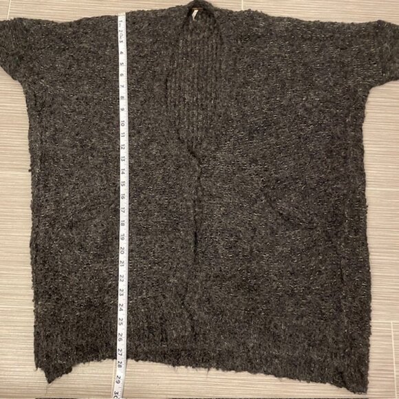 Free People Oversized Boucle Cardi Sweater XS Grey Alpaca Blend - Picture 10 of 10